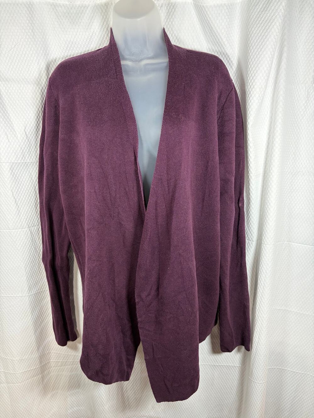 Eileen Fisher Women's long cardigan Eggplant color EUC